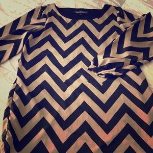 Large Chevron tunic or short dress long sleeve